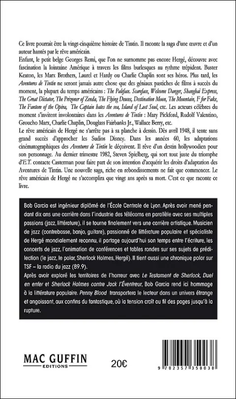 Verso de l'album Tintin - Le rêve américain De la bédé au film ...