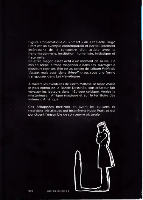 Verso de l'album Corto Maltese et les secrets de l'initiation