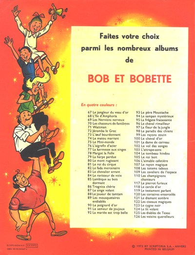 Verso de l'album Bob et Bobette Tome 113 Le gladiateur-mystère