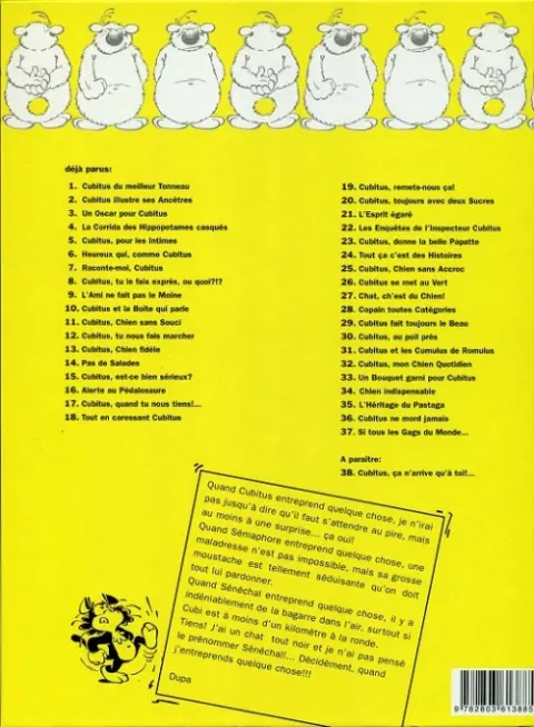 Verso de l'album Cubitus Tome 37 Si tous les gags du monde...