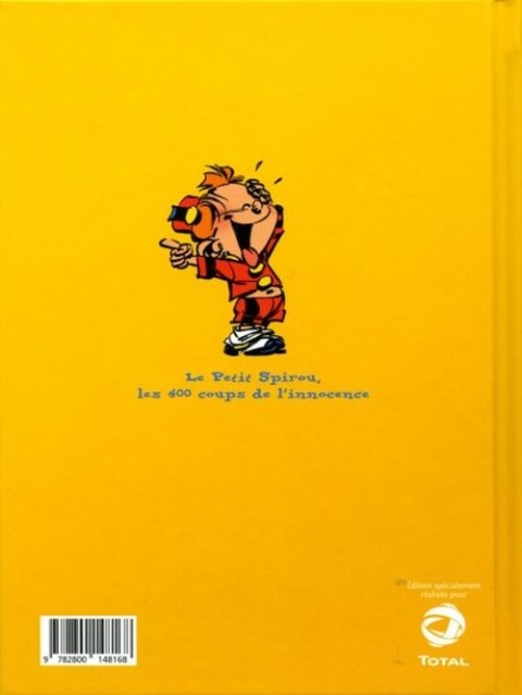 Verso de l'album Le Petit Spirou Albums publicitaires pour Total Tous en maillot !
