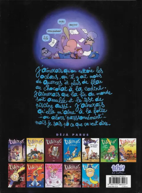 Verso de l'album Titeuf Tome 13 à la folie !