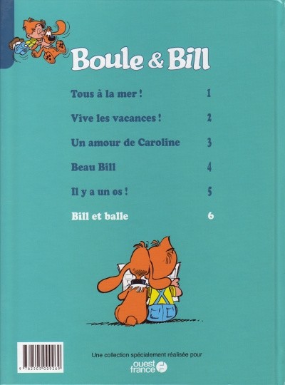 Verso de l'album Boule et Bill Ouest France Tome 6 Bill et balle