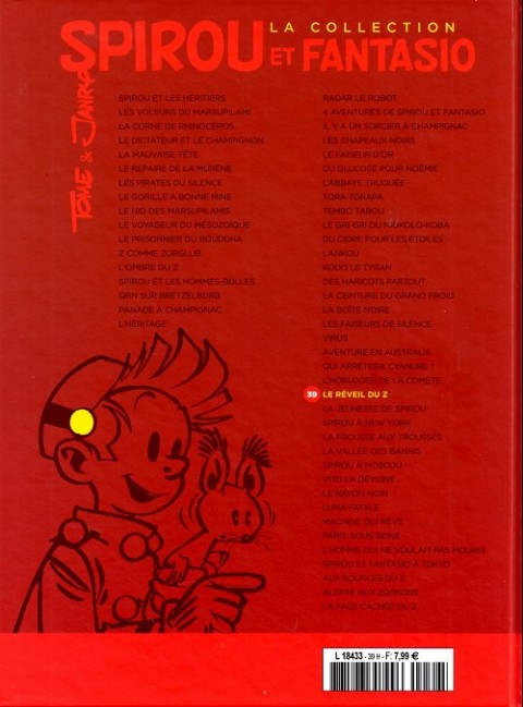 Verso de l'album Spirou et Fantasio La collection Tome 39 Le réveil du Z