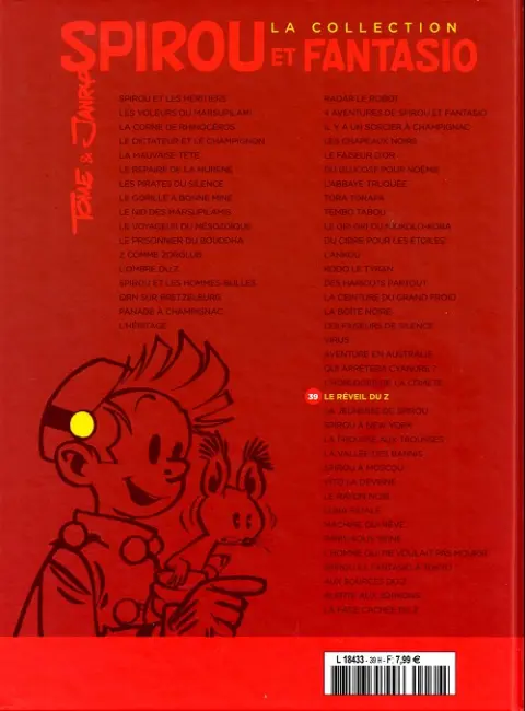 Verso de l'album Spirou et Fantasio La collection Tome 39 Le réveil du Z