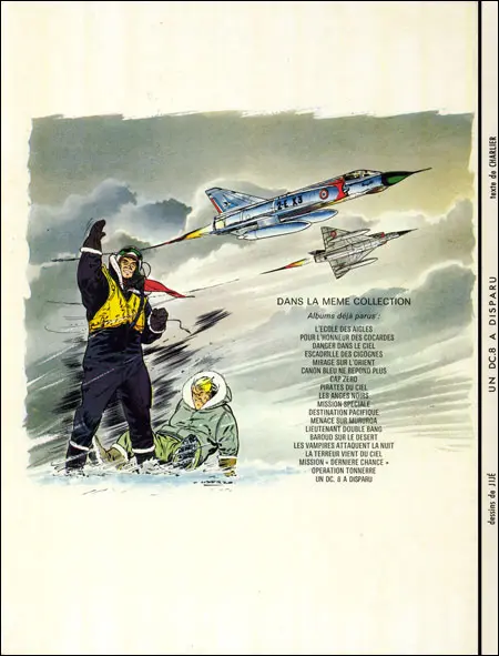 Verso de l'album Tanguy et Laverdure Tome 18 Un DC.8 a disparu