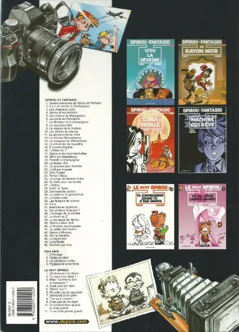 Verso de l'album Spirou et Fantasio Tome 38 La jeunesse de Spirou