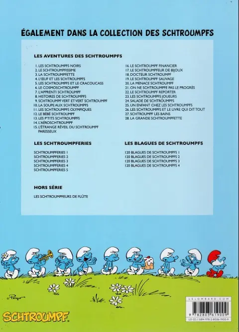 Verso de l'album Les Schtroumpfs Tome 22 Le schtroumpf reporter
