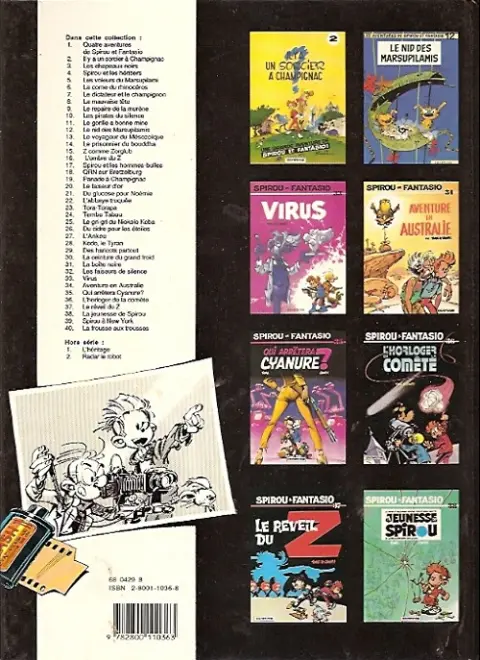 Verso de l'album Spirou et Fantasio Tome 33 Virus
