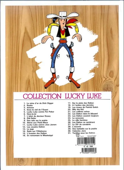 Verso de l'album Lucky Luke Tome 16 En remontant le Mississippi