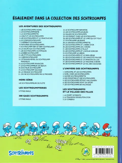 Verso de l'album Les Schtroumpfs Tome 18 Docteur Schtroumpf