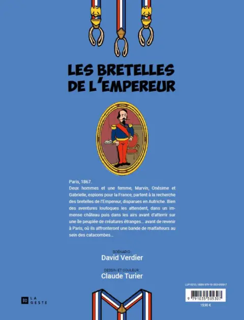 Verso de l'album Les aventures du Trio GOM Tome 1 Les bretelles de l'Empereur