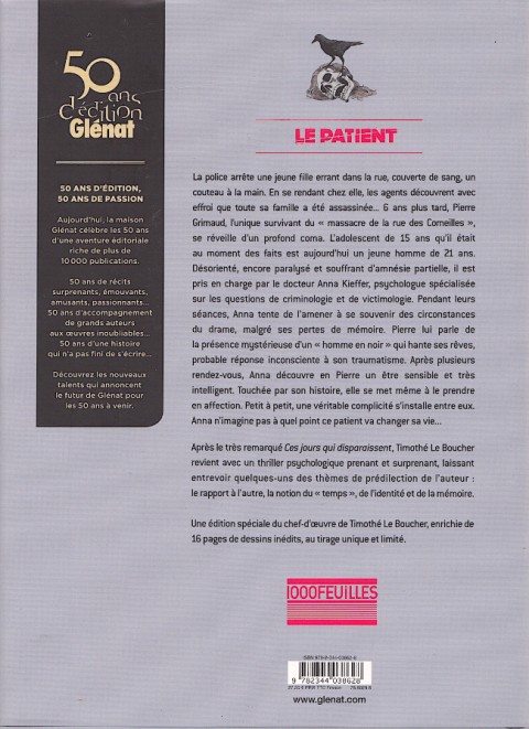 Verso de l'album Le patient