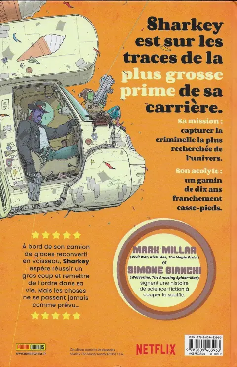 Verso de l'album Sharkey le chasseur de primes
