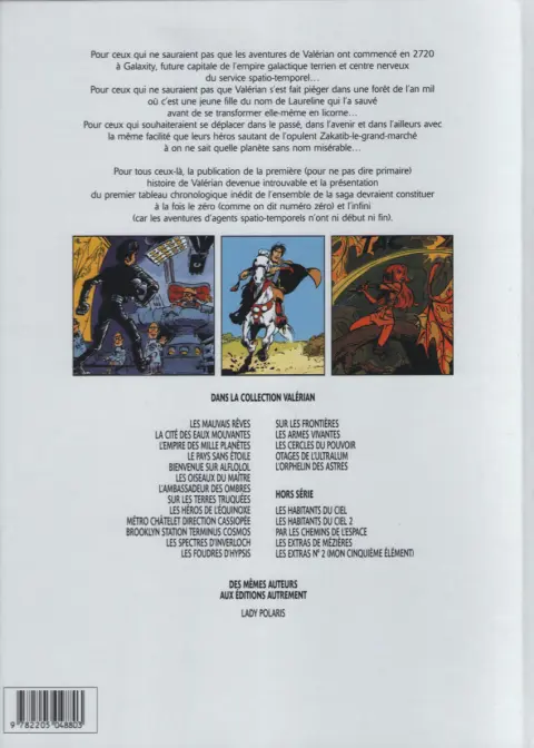Verso de l'album Valérian Tome 0 Les mauvais rêves