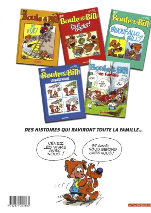 Verso de l'album Boule & Bill Tome 25 Les v'là!