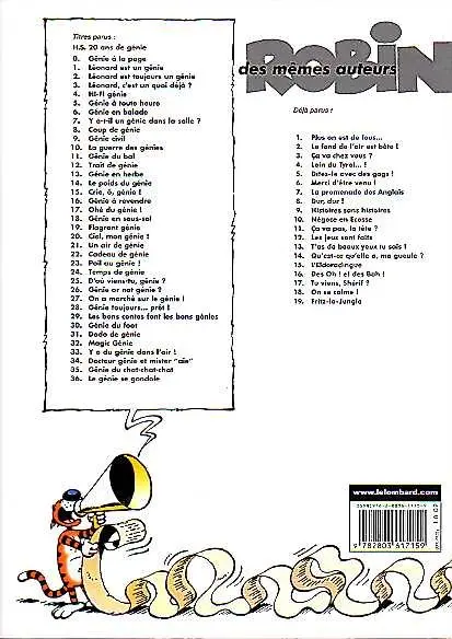Verso de l'album Léonard Tome 17 Ohé du génie !
