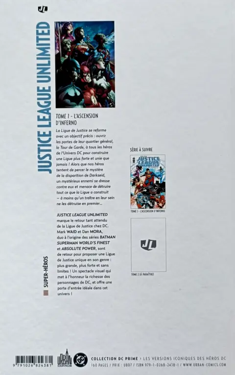 Verso de l'album Justice League Unlimited Tome 1 L'ascension d'Inferno