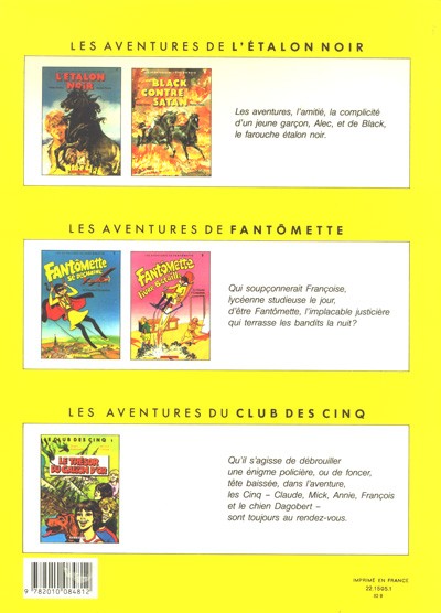 Verso de l'album Les aventures de Fantômette Tome 2 Fantômette livre bataille
