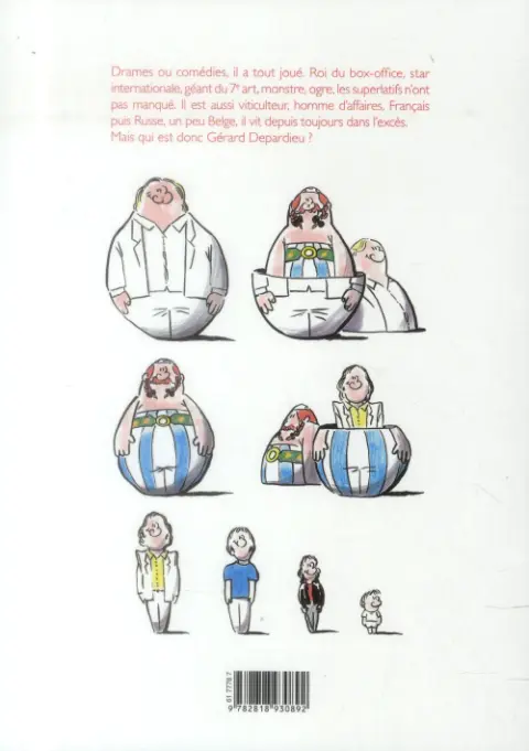 Verso de l'album Gérard Depardieu Le biopic en BD