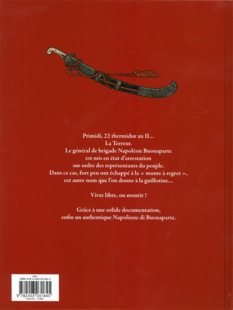 Verso de l'album Jacques Martin présente Napoléon Bonaparte Tome 2