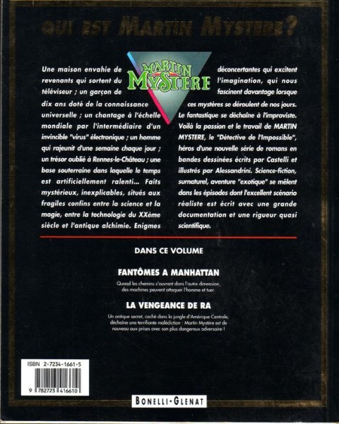 Verso de l'album Martin Mystère Tome 2 Fantômes à Manhattan