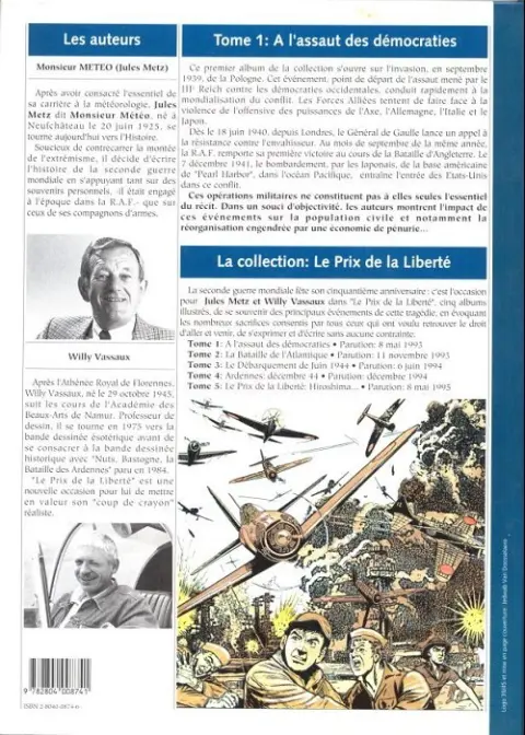 Verso de l'album Le Prix de la liberté Tome 1 A l'assaut des démocraties