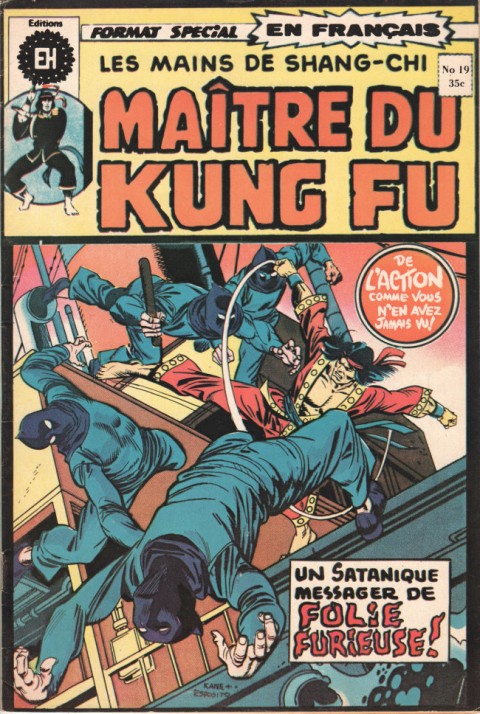 Couverture de l'album Les Mains de Shang-Chi, maître du Kung-Fu N° 19 Malin messager de folie