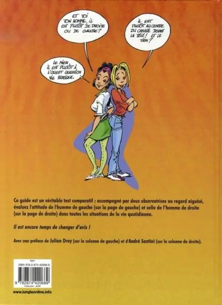 Verso de l'album Quel homme choisir ? De GAUCHE ou de DROITE ?