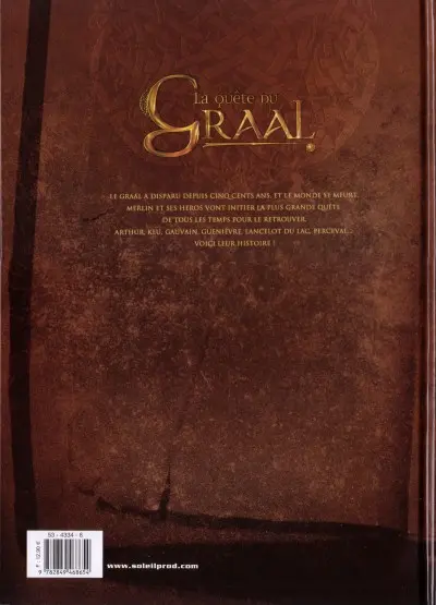 Verso de l'album La Quête du Graal Tome 2 Le tombeau de Balor