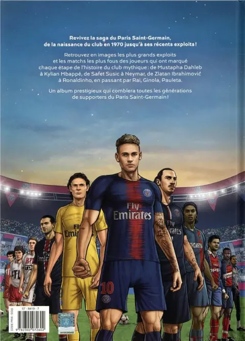 Verso de l'album La Saga du Paris Saint-Germain