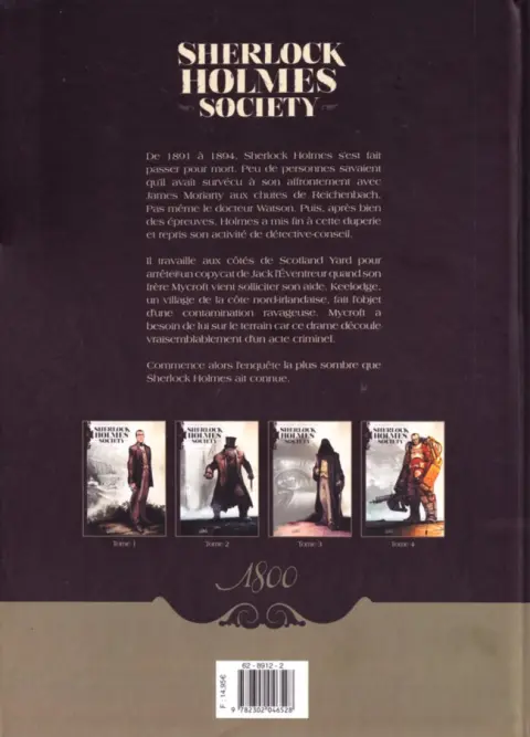 Verso de l'album Sherlock Holmes Society Tome 1 L'Affaire Keelodge