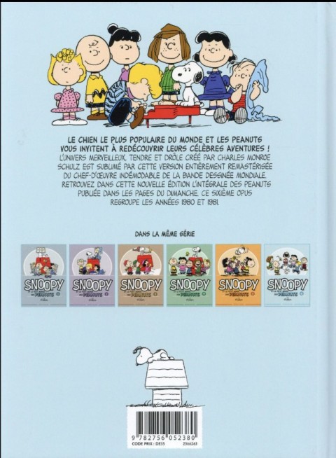 Verso de l'album Snoopy et le Petit Monde des Peanuts Tome 6