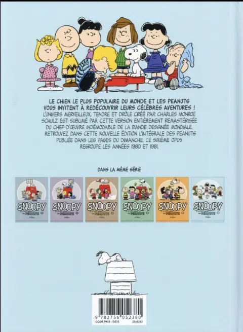 Verso de l'album Snoopy et le Petit Monde des Peanuts Tome 6