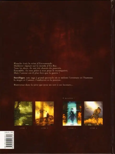 Verso de l'album Sortilèges Livre 2