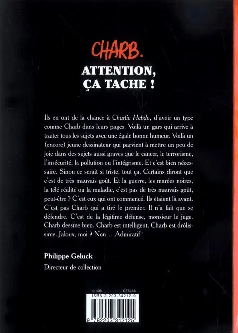 Verso de l'album Attention, ça tache !