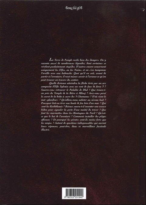 Verso de l'album Les Arcanes de Naheulbeuk Tome 3 La vie d'aventurier
