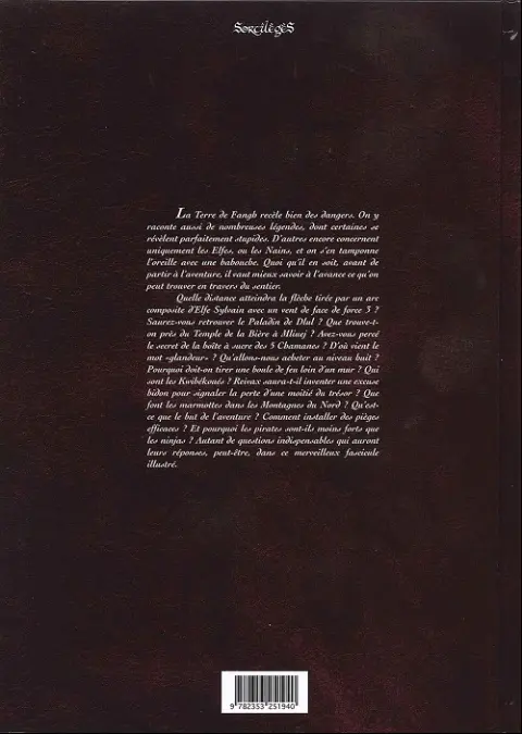 Verso de l'album Les Arcanes de Naheulbeuk Tome 3 La vie d'aventurier