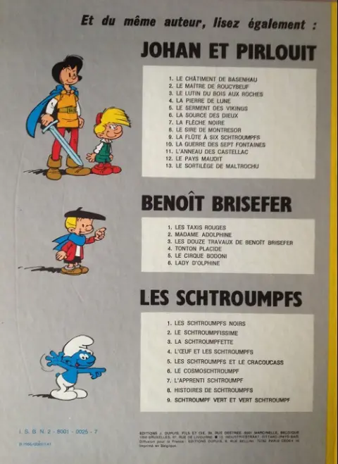 Verso de l'album Benoît Brisefer Tome 1 Les taxis rouges