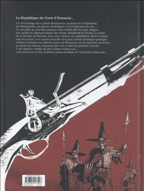 Verso de l'album Horacio d'Alba Tome 1 La République du point d'honneur