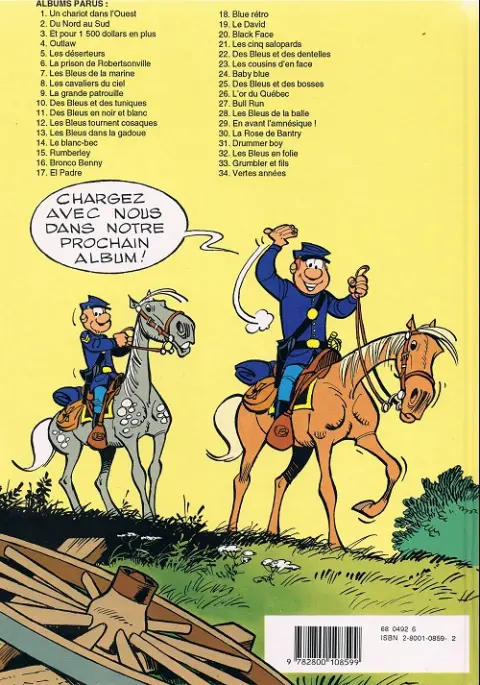Verso de l'album Les Tuniques Bleues Tome 2 Du nord au sud