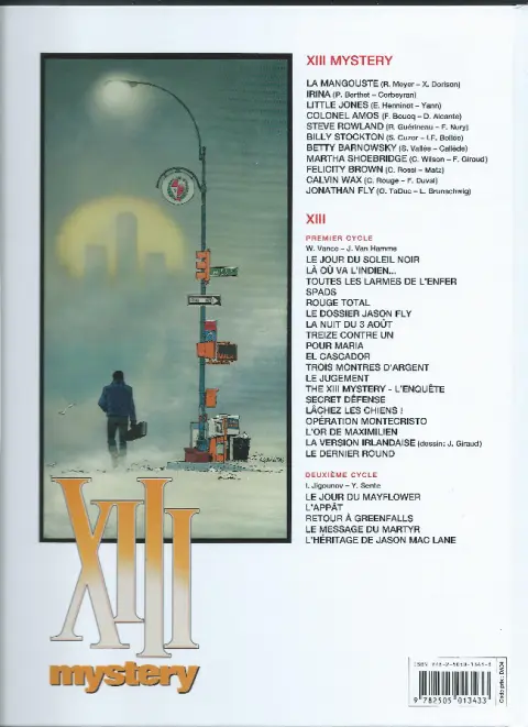 Verso de l'album XIII Mystery Tome 5 Steve Rowland