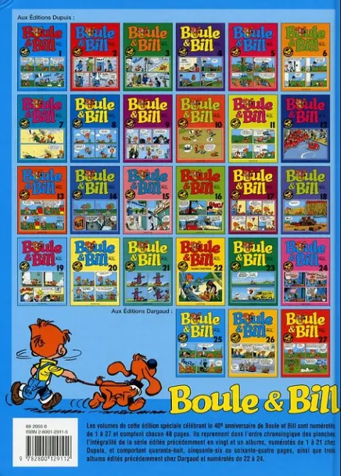 Verso de l'album Boule & Bill Tome 25