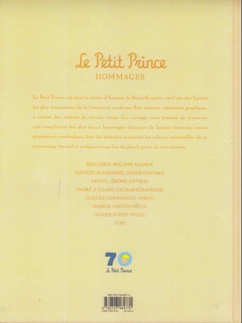 Verso de l'album Le Petit Prince - Les Nouvelles Aventures Hommages