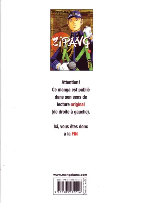 Verso de l'album Zipang 31
