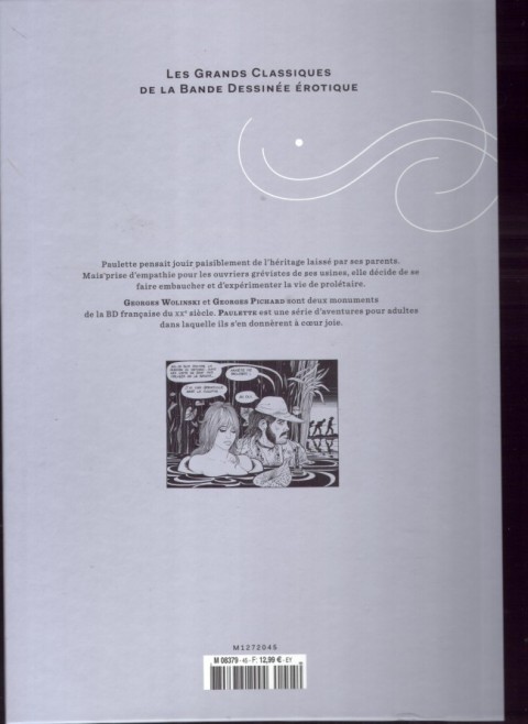 Verso de l'album Les Grands Classiques de la Bande Dessinée Érotique - La Collection Tome 45 Paulette - Tome 2