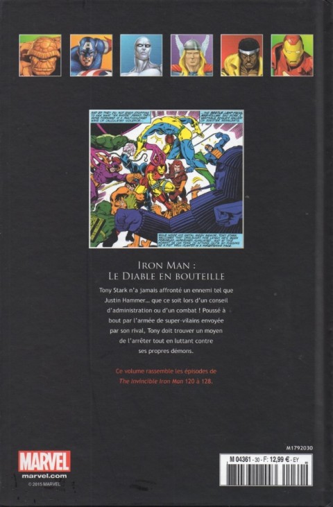 Verso de l'album Marvel Comics - La collection de référence Tome 30 Iron Man - Le Diable en Bouteille