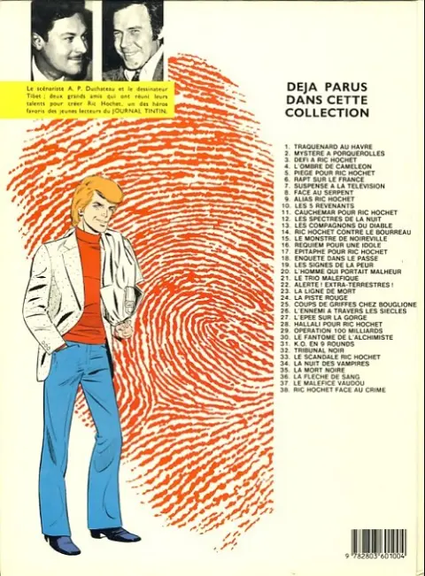 Verso de l'album Ric Hochet Tome 30 Le fantôme de l'alchimiste