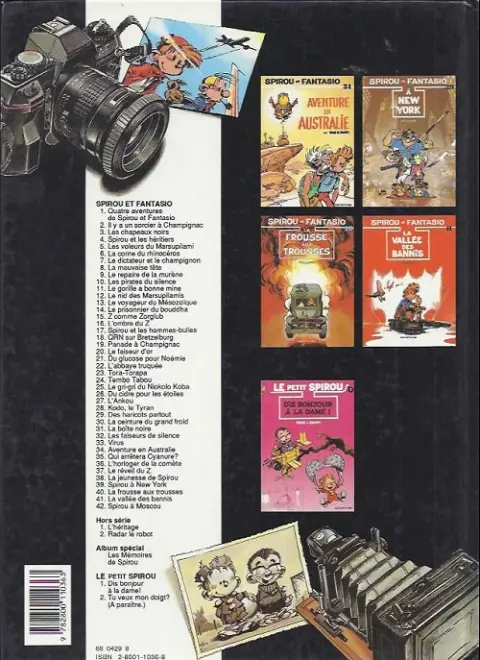 Verso de l'album Spirou et Fantasio Tome 33 Virus