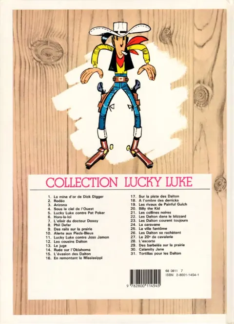 Verso de l'album Lucky Luke Tome 14 Ruée sur l'Oklahoma
